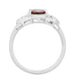 Inel din Argint 925 ( 2.69 grame ) cu Granat și Topaz Alb 1.55 Carate