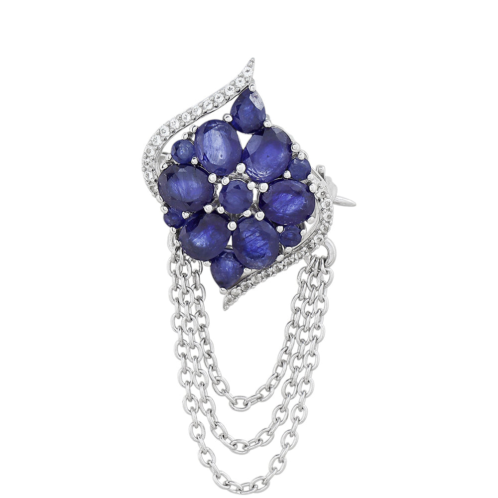 Broşă din Argint 925 ( 2.88 grame ) cu Safir Thailandez 4.2 Carate 1 