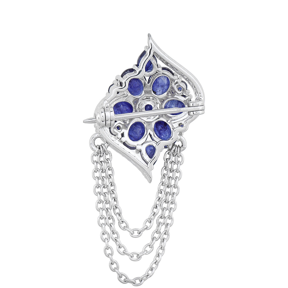 Broşă din Argint 925 ( 2.88 grame ) cu Safir Thailandez 4.2 Carate