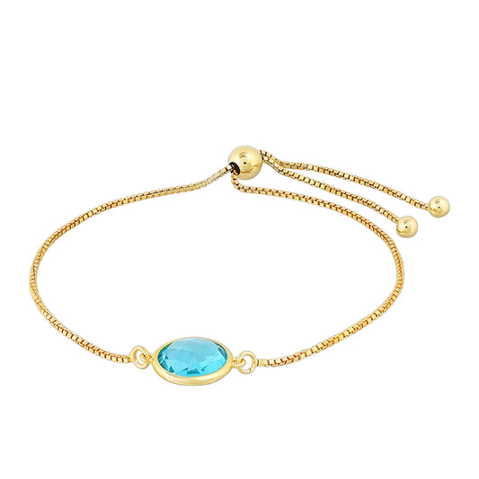 Brățară din Argint 925 Placat cu Aur ( 2.57 grame ) cu Cuarț Paraiba 3.63 Carate