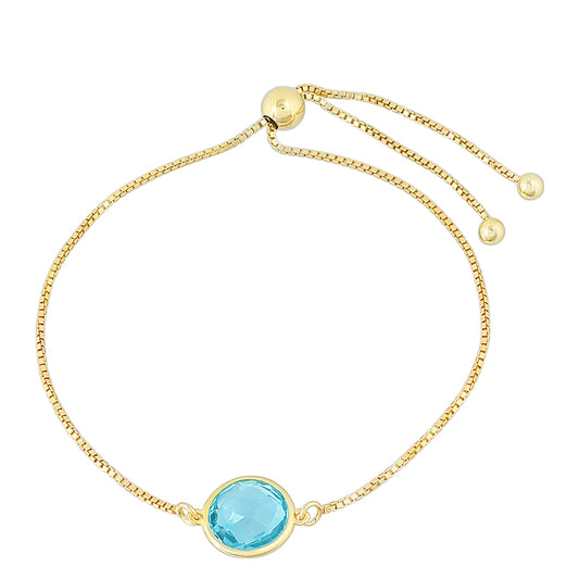 Brățară din Argint 925 Placat cu Aur ( 2.57 grame ) cu Cuarț Paraiba 3.63 Carate