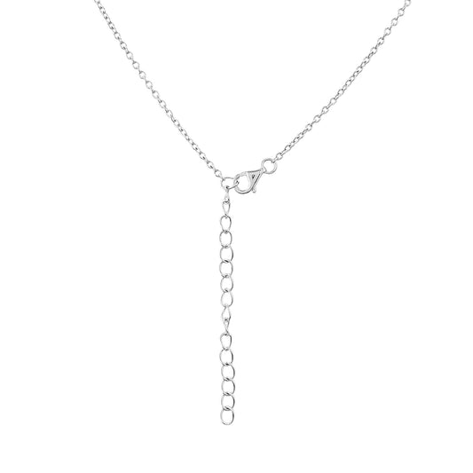 Colier din Argint 925 ( 3.69 grame ) cu Safir Thailandez și Topaz Alb 1.43 Carate