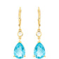Cercei din Argint 925 Placat cu Aur ( 2.94 grame ) cu Cuarț Paraiba și Topaz Alb 6.6 Carate