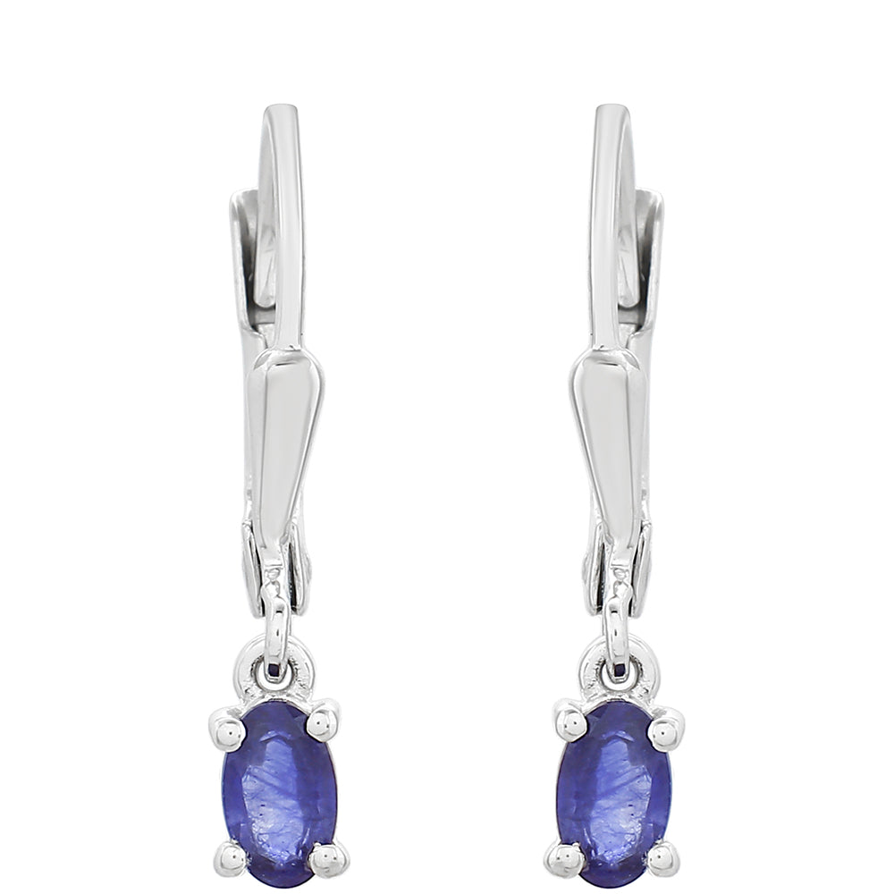 Cercei din Argint 925 ( 1.06 grame ) cu Safir Thailandez 0.74 Carate