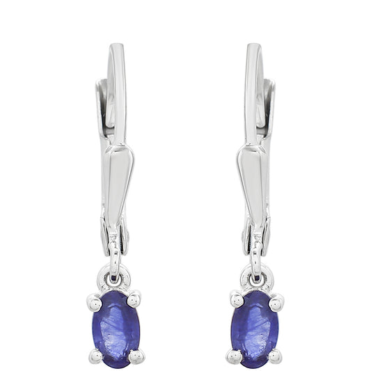 Cercei din Argint 925 ( 1.06 grame ) cu Safir Thailandez 0.74 Carate