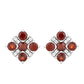 Cercei din Argint 925 ( 1.8 grame ) cu Granat și Topaz Alb 1.26 Carate