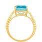 Inel din Argint 925 Placat cu Aur ( 2.54 grame ) cu Cuarț Paraiba 3.46 Carate