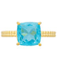 Inel din Argint 925 Placat cu Aur ( 2.54 grame ) cu Cuarț Paraiba 3.46 Carate