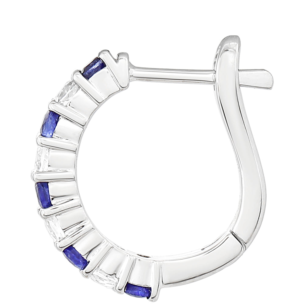 Cercei din Argint 925 ( 2.02 grame ) cu Safir Thailandez și Topaz Alb 0.87 Carate 2 