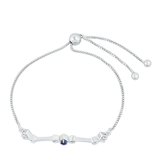 Brățară din Argint 925 ( 4.09 grame ) cu Safir Thailandez și Topaz Alb 0.26 Carate