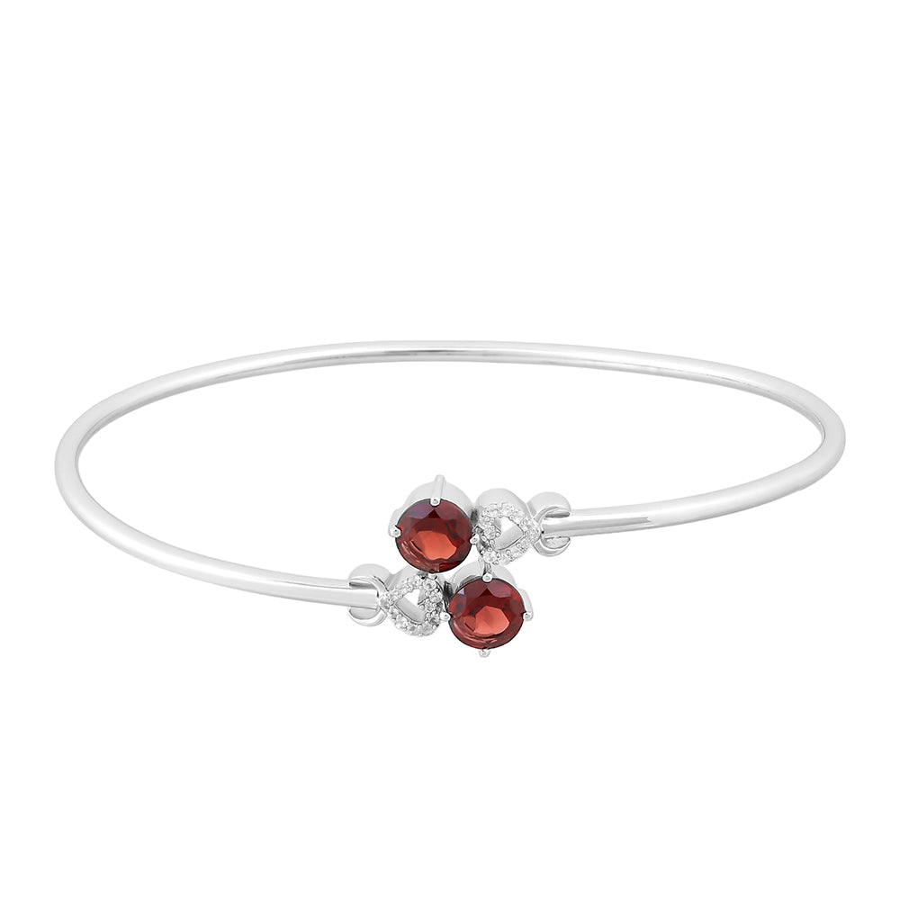 Brățară din Argint 925 ( 6.18 grame ) cu Granat și Topaz Alb 2.11 Carate 1 