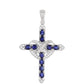 Cruce Pandantiv din Argint 925 ( 3.85 grame ) cu Safir Thailandez și Topaz Alb 2.89 Carate