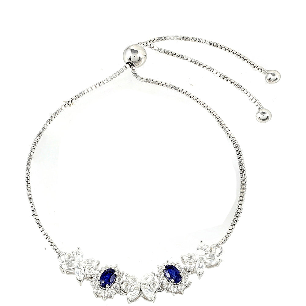 Brățară din Argint 925 ( 4.12 grame ) cu Safir Thailandez și Topaz Alb 2.34 Carate