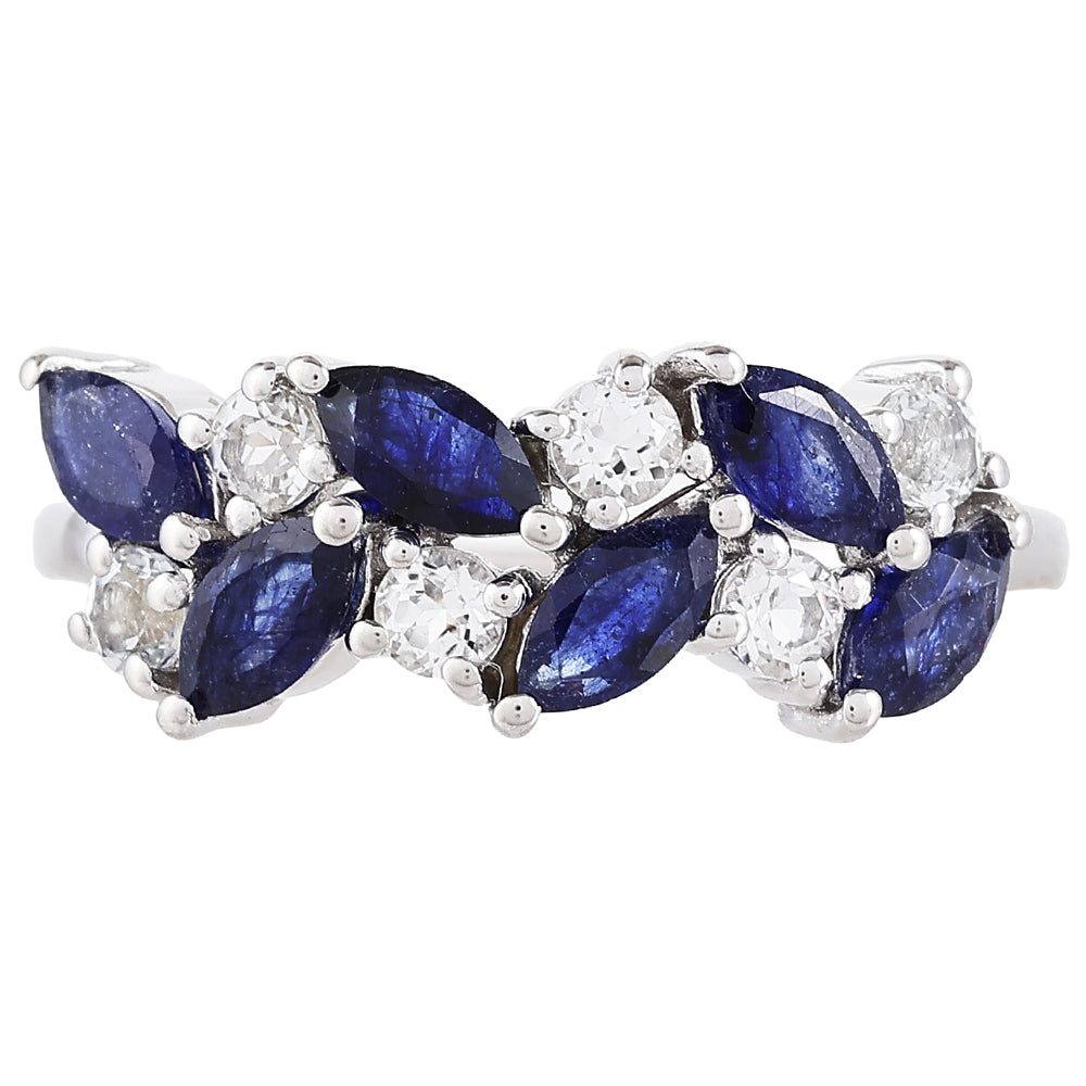 Inel din Argint 925 ( 2.08 grame ) cu Safir Thailandez și Topaz Alb 1.79 Carate