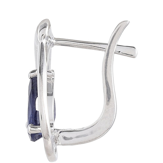 Cercei din Argint 925 ( 2.23 grame ) cu Safir Thailandez 2.09 Carate