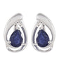 Cercei din Argint 925 ( 2.23 grame ) cu Safir Thailandez 2.09 Carate