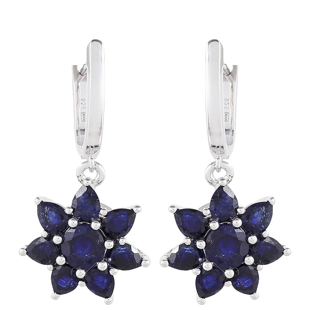 Cercei din Argint 925 ( 3.35 grame ) cu Safir Thailandez 4.81 Carate 1 