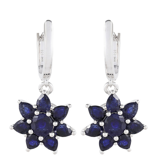 Cercei din Argint 925 ( 3.35 grame ) cu Safir Thailandez 4.81 Carate