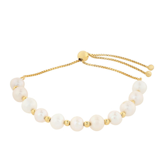 Brățară din Argint 925 Placat cu Aur ( 2.76 grame ) cu Perlă de Cultură 23.74 Carate