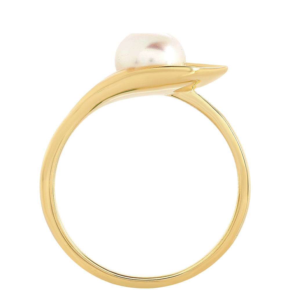 Inel din Argint 925 Placat cu Aur ( 1.98 grame ) cu Perlă de Cultură 1.89 Carate 3 