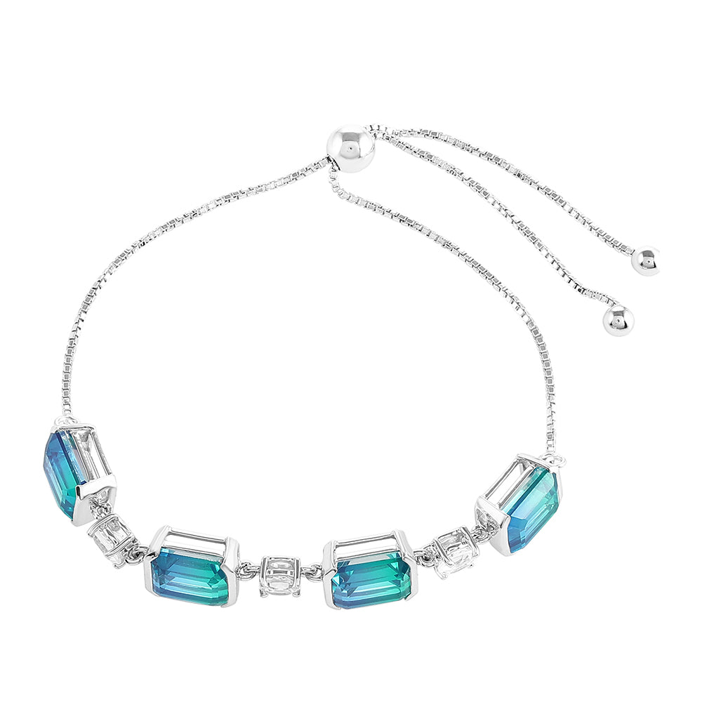 Brățară din Argint 925 ( 5.22 grame ) cu Cuarț Păun și Topaz Alb 11.45 Carate 2 