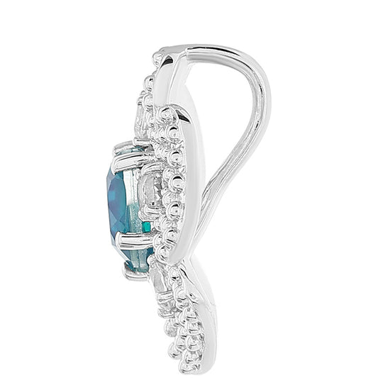 Pandantiv din Argint 925 ( 5.06 grame ) cu Cuarț Păun și Topaz Alb 3.19 Carate