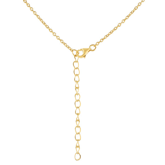 Colier din Argint 925 Placat cu Aur ( 3.3 grame ) cu Perlă de Cultură și Topaz Alb 6.38 Carate