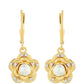 Cercei din Argint 925 Placat cu Aur ( 3.93 grame ) cu Perlă de Cultură și Topaz Alb 1.18 Carate