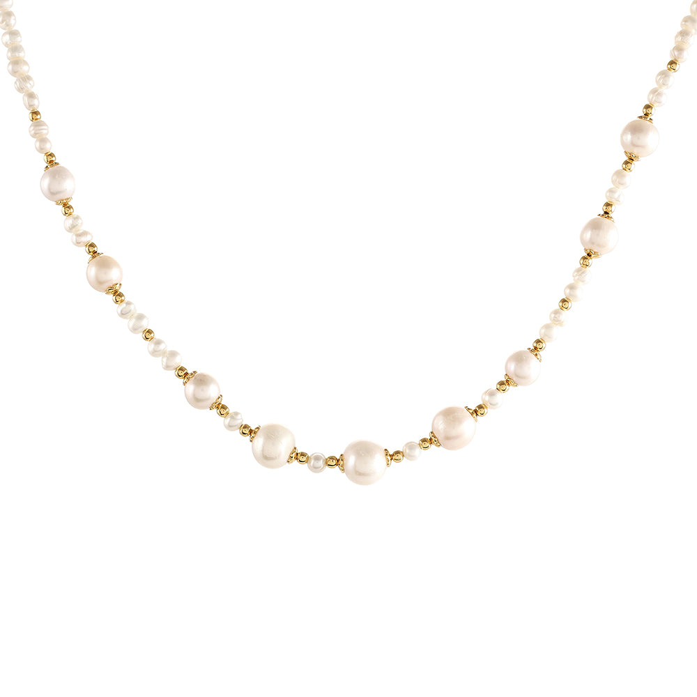 Set din Argint 925 Placat cu Aur ( 4.21 grame ) cu Perlă de Cultură 106.15 Carate ( Colier+Cercei ) 2 