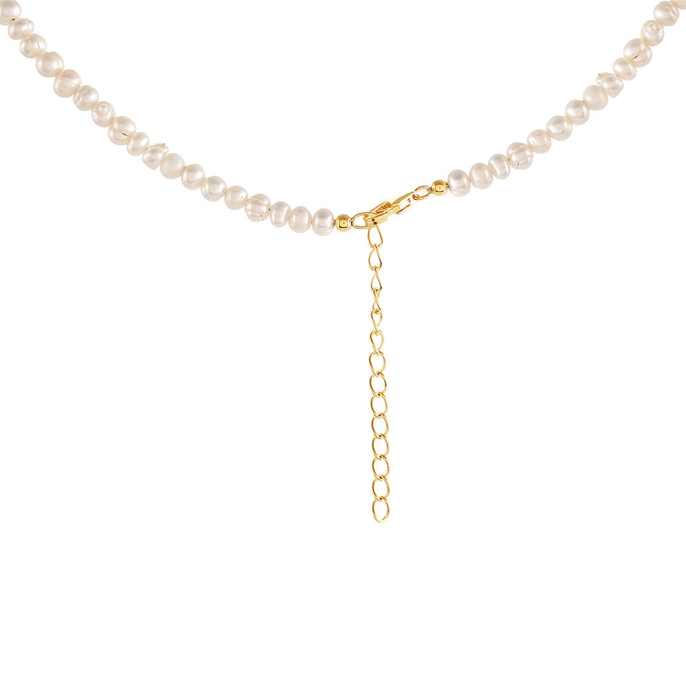 Set din Argint 925 Placat cu Aur ( 4.21 grame ) cu Perlă de Cultură 106.15 Carate ( Colier+Cercei ) 3 