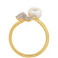 Inel din Argint 925 Placat cu Aur ( 2.39 grame ) cu Perlă de Cultură și Topaz Alb 2.37 Carate