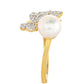 Inel din Argint 925 Placat cu Aur ( 2.39 grame ) cu Perlă de Cultură și Topaz Alb 2.37 Carate