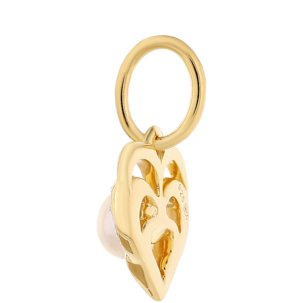 Pandantiv din Argint 925 Placat cu Aur ( 1.34 grame ) cu Perlă de Cultură și Topaz Alb 0.82 Carate 2 