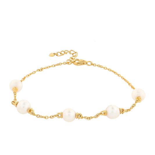 Brățară din Argint 925 Placat cu Aur ( 1.44 grame ) cu Perlă de Cultură 8.63 Carate