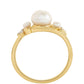 Inel din Argint 925 Placat cu Aur ( 2.71 grame ) cu Perlă de Cultură și Topaz Alb 2.3 Carate