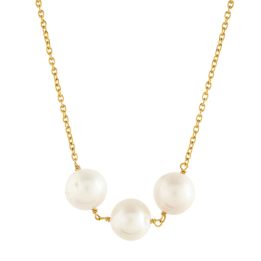 Colier din Argint 925 Placat cu Aur ( 2.46 grame ) cu Perlă de Cultură 17.31 Carate