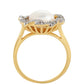 Inel din Argint 925 Placat cu Aur ( 4.04 grame ) cu Perlă de Cultură și Topaz Alb 4.47 Carate