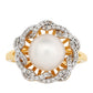 Inel din Argint 925 Placat cu Aur ( 4.04 grame ) cu Perlă de Cultură și Topaz Alb 4.47 Carate