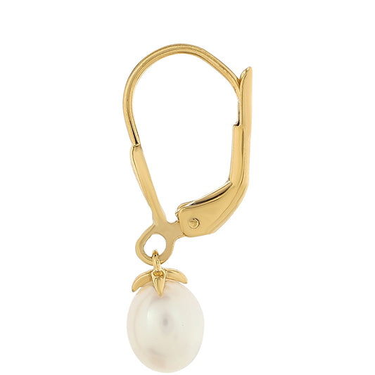 Cercei din Argint 925 Placat cu Aur ( 1.01 grame ) cu Perlă de Cultură 3.49 Carate