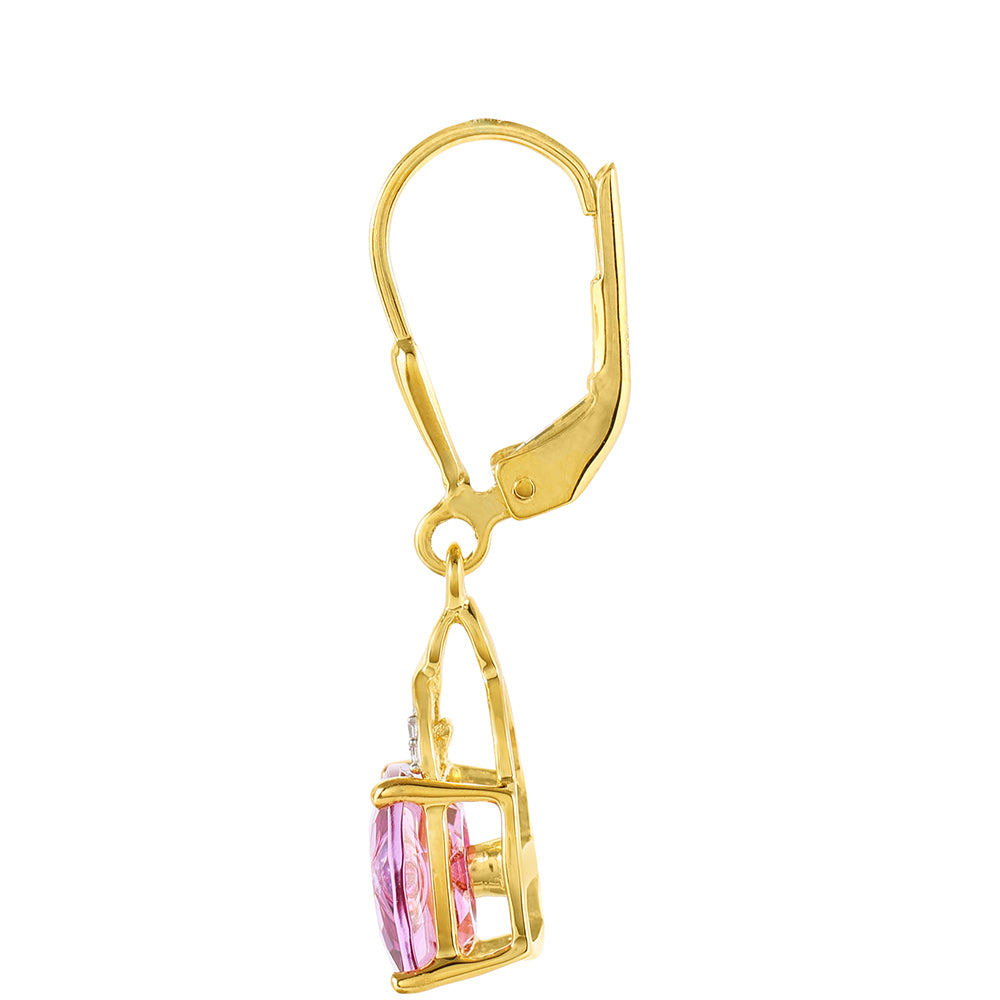 Cercei din Argint 925 Placat cu Aur ( 2.05 grame ) cu Tanzanit și Topaz Mistic Roz 4.54 Carate 2 