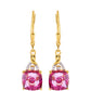 Cercei din Argint 925 Placat cu Aur ( 2.05 grame ) cu Tanzanit și Topaz Mistic Roz 4.54 Carate