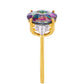 Inel din Argint 925 Placat cu Aur ( 1.7 grame ) cu Rubelit Cruzeiro și Topaz Mistic 3.58 Carate