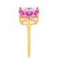 Inel din Argint 925 Placat cu Aur ( 1.57 grame ) cu Tanzanit și Topaz Mistic Roz 4.07 Carate