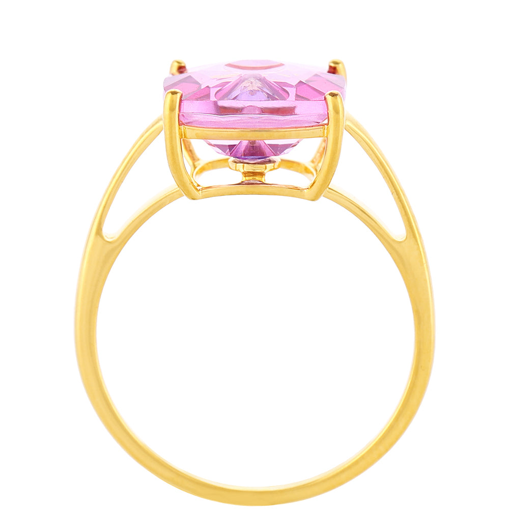 Inel din Argint 925 Placat cu Aur ( 1.57 grame ) cu Tanzanit și Topaz Mistic Roz 4.07 Carate