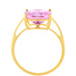 Inel din Argint 925 Placat cu Aur ( 1.57 grame ) cu Tanzanit și Topaz Mistic Roz 4.07 Carate