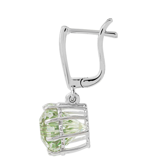 Cercei din Argint 925 ( 2.74 grame ) cu Ametist Verde 7.08 Carate