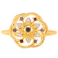 Inel din Argint 925 Placat cu Aur ( 2.42 grame ) cu Diamant Roșu și Diamant Alb 0.13 Carate