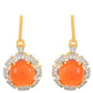 Cercei din Argint 925 Placat cu Aur ( 3.75 grame ) cu Carneol și Topaz Alb 5.86 Carate