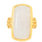 Inel din Argint 925 Placat cu Aur ( 6.96 grame ) cu Piatra Lunii Curcubeu 17.33 Carate