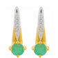 Cercei din Argint 925 Placat cu Aur ( 1.53 grame ) cu Smarald Brazilian și Topaz Alb 0.37 Carate
